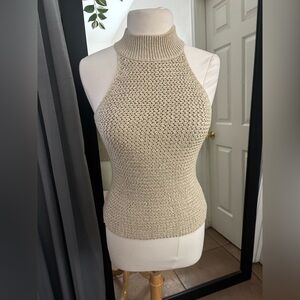 Zara Cream Knit Turtleneck Top